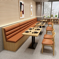 Juego de Mesa y Sillas de Madera para Restaurante Ecológico Moderno Senju, Sofá Semicircular para Hoteles, Restaurantes y Comercios