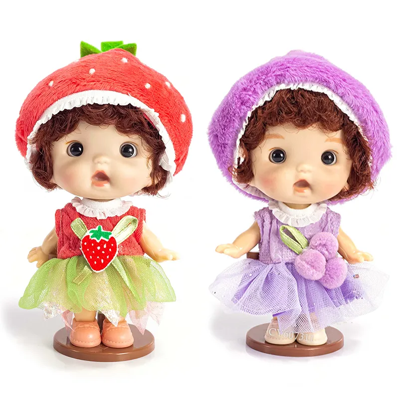 Hot Selling 4 Inch Mini Baby Doll Kawaii Mini Girl Dolls With Cute Clothes For Kids