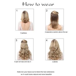 Fabricant de cheveux synthétiques de haute qualité <span class=keywords><strong>Clip</strong></span> en fibre Futura en une seule pièce Extensions de cheveux sans couture Ombre en gros pour les femmes blanches - Product Image 6