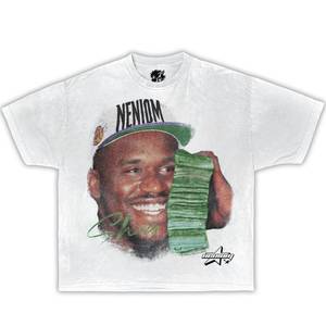 T-Shirt Shaq Money Talk in Cotone con Grafica, Stile Vintage Y2K Streetwear, Maglietta da Basket - Product Image 1