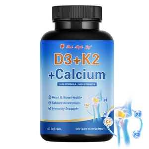 Cápsulas blandas de calcio, vitamina D3 y K2, fórmula 3 <span class=keywords><strong>en</strong></span> <span class=keywords><strong>1</strong></span> |   Apoya la Salud de las Articulaciones, Huesos y el Corazón, y la Absorción de Calcio |   60 Cápsulas Blandas - Product Image 1