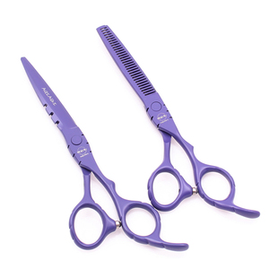 Forbici da Barbiere JP Steel 5.5'' 6'' per Taglio e Sfoltimento <span class=keywords><strong>Capelli</strong></span> A1010 con Lama Affilata Viola - Product Image 6