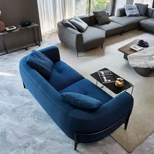 Modernes L-förmiges Sofa Polster Holz couch, blaues getuftetes Sofa für Event hochzeit, Möbels ofa für Hochzeiten