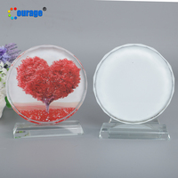 Cadre de lunettes en cristal rond de taille moyenne avec revêtement par sublimation, décoration de table BSJ-03E