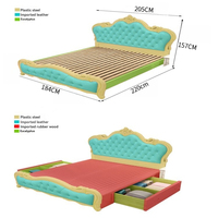 Cama Moderna de Lujo Blanca con Tamaño Opcional, con Caja de Almacenamiento y Estructura de Madera para Recámara Principal
