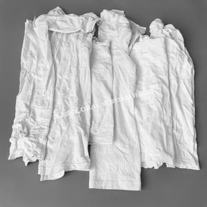 Chiffons en coton blanc à usage industriel en balles de 25 kg, 25-55 cm, très absorbants pour l'huile, en tissu tricoté blanc type T-shirt, pour le nettoyage - Product Image 1