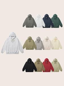 เสื้อฮู้ดซิปผู้ชายทรงโอเวอร์ไซส์สีพื้นผ้าฝ้ายเฟรนช์เทอร์รี่ สวมใส่สบายๆ สำหรับฤดูใบไม้ร่วง รุ่นยอดนิยม - Product Image 1