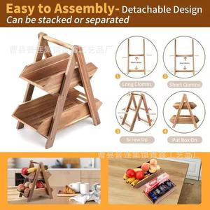 Cesta de Frutas de Madera de Doble Capa, Organizador de Encimera de Cocina, Soporte Ecológico para Frutas y Verduras de Escritorio - Product Image 3