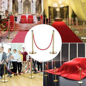 Sfera superiore corda controllo della folla palo d'oro barriera candeliere con corda rossa e montante - Product Image 2