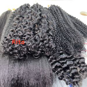 Extensioni per trecce all'uncinetto <span class=keywords><strong>Rita</strong></span> Factory con piume ricce, extension per capelli umani con anello a uncinetto, bundle di capelli grezzi, forniture per capelli ricci lisci - Product Image 6