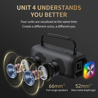 Enceinte karaoké portable T12 BT5.3, son puissant 80W avec basses profondes, autonomie 24h, lumières RGB, pour les voyages, l'extérieur, le camping, la plage