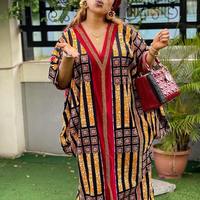 Robe africaine d'été décontractée ample ornée de diamants, imprimée sur mesure pour femme musulmane