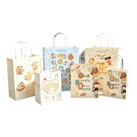 Wholesale Kraft Paper Tote Bags Milk Tea Takeaway Drinks Baking Packaging Bags Custom logo Tote Gift Bags
