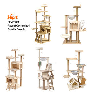 نشاط القط الكبير لتسلق الأشجار السوداء منزل برج متعدد الطبقات للقطط الكبيرة شجرة القط كوندو مع سيزال - Product Image 1