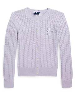 Manteau tricoté Vintage pour femmes torsadé fleur col rond Cardigan à manches longues câble plat pull en tricot automne hiver - Product Image 3
