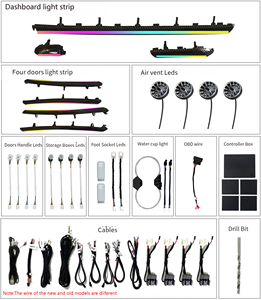 Kit de Luces Ambientales para Audi A3/S3 2013-2020, Moldura de Fibra de Carbono con Diseño de Escamas de Dragón, Rejilla de Ventilación Turbo, 25 Luces, Sinfonía, Molde 1:1, 12V - Product Image 2