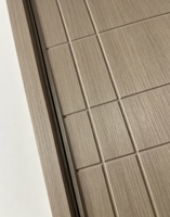Porte intérieure battante en composite bois massif stratifié PVC, porte de chambre sans peinture avec panneau mural et plinthe assortis