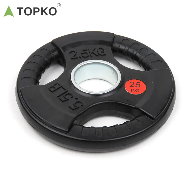 TOPKO allenamento con i pesi gratuito di alta qualità sport safety Gym allenamento per la forza piastre per pesi da 2.5KG-25KG piastre in gomma in ghisa