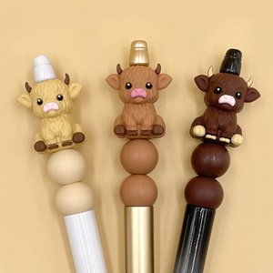 Cuentas de silicona epoxi 3D con forma de vaca y yake de las Tierras Altas, sueltas, para accesorios unisex infantiles, en stock, al por mayor - Product Image 2