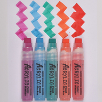 Ensemble de marqueurs acryliques blancs et noirs de 15mm pour l'art et les marqueurs de rue pour le stylo de peinture de graffiti pour l'art de marqueur