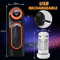 Masturbador Masculino Eléctrico con Succión y Empuje, Masajeador de Pene de TPE, 100% Impermeable IPX7, Sensación Realista al Tacto, Juguete Sexual para Masturbación