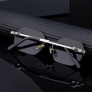Lunettes <span class=keywords><strong>de</strong></span> <span class=keywords><strong>soleil</strong></span> tendance Partagas pour hommes, monture polygonale sans bords, tête <span class=keywords><strong>de</strong></span> léopard, protection UV400, personnalisables avec logo, vente en gros - Product Image 4