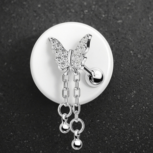 Catena ciondolo Tragus orecchini a farfalla cartilagine orecchini 16G <span class=keywords><strong>acciaio</strong></span> <span class=keywords><strong>chirurgico</strong></span> Piercing a elica gioielli moda donna Piercing - Product Image 6