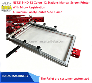 Vente directe usine – Meilleure vente : Presse d'impression sérigraphique manuelle grand format 12 couleurs 12 tables pour textiles - Product Image 3
