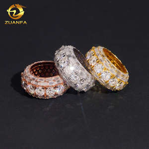 Новое поступление, уникальный дизайн, модные ювелирные изделия, багет в стиле хип-хоп, Муассанит, бриллиантовое 925, кольцо из стерлингового серебра с вечностью - Product Image 2