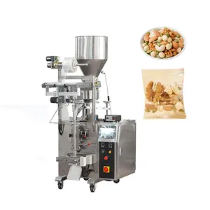 Máquina de embalagem automática de grânulos pequenos de sementes de amêndoa e pistache para alimentos, fecho traseiro automático