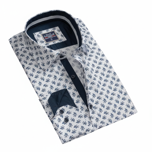 ชุดเดรสลายใบไม้สีฟ้าเสื้อเชิ้ตผู้ชาย - Product Image 2