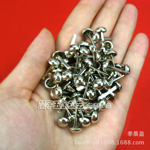 Rivet rond à deux pointes 8x16mm en acier laminé à froid argenté pour sacs et accessoires DIY - Product Image 3