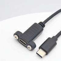 Cable de Extensión USB-C Personalizado Annxin de 0.3m, Macho a Hembra, Carga Rápida de 3A, Trenzado de Cobre Puro, Cubierta de PVC con Montaje en Panel