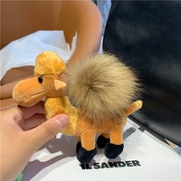 Porte-clés de voiture en peluche mignon en forme de chameau de dessin animé, personnalisé, créatif, vente en gros, impression possible GJ-99205