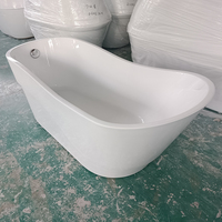 Baignoire autoportante en résine acrylique moderne de forme ovale Baignoire de trempage autonome à surface solide Égouttoir portable pour hôtels