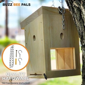 Piège à abeilles charpentières d'extérieur - Piège de surveillance des abeilles charpentières B1 - Toit incliné - Piège à abeilles en bois - Piège à abeilles charpentières (Lot de 1 pièce) - Product Image 5