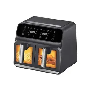 1700W Smart Lcd Digitale Anti-Aanbakpot 8l Intelligentie Timer Koken Oven Lucht Friteuse Met Glazen Raam