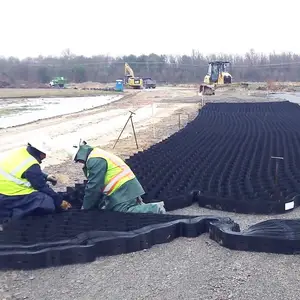 Geocell شبكة الحصى hdpe التربة تثبيت geocells الأرض الحصى لشبكة paddock الحصان gra