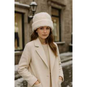 หมวกบีนนี่ขนแกะผสมขนสัตว์สีดำสำหรับผู้หญิง BERE1146 - Product Image 4