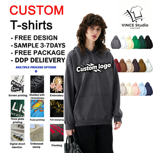 เสื้อฮู้ดดี้ผู้ชายผ้าฝ้ายเนื้อหนานุ่ม ทนทาน ใส่สบาย ระบายอากาศดี ดีไซน์เรียบง่าย สวมใส่สบายๆ ทรงโอเวอร์ไซส์ - Product Image 3