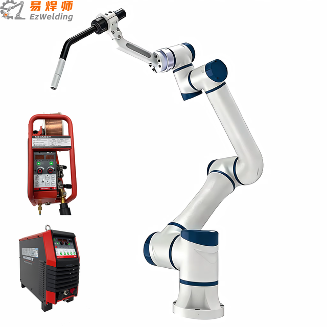Automatic Industrial 6 Axis Collaborative Robot Cobot 6kg Payload Aluminum Robotic Arm with PLC & Motor for MAG CO2 MIG Welding