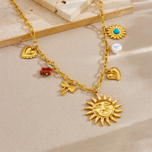 European American Fashion Vacation Marine Life Pendant Seashell Starfish Sun Stainless Steel Necklace Women's Party Jewelry - Product Image 2