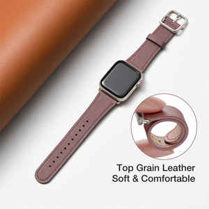 Compatible con <span class=keywords><strong>Apple</strong></span> <span class=keywords><strong>Watch</strong></span> Band Mujeres Hombres Correa de repuesto de cuero genuino para IWatch Series 10 9 8 7 6 5 4 3 2 1 <span class=keywords><strong>SE</strong></span> Ultra - Product Image 2