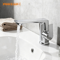 Robinet mitigeur de lavabo en céramique à poignée unique au design moderne avec eau chaude/froide pour lavabo de salle de bain