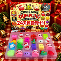 Calendrier de l'Avent de Noël 24 Jours : Jouets Squishy TPR Anti-stress, Compte à Rebours des Fêtes, Coffret Cadeau Surprise
