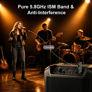 Système de microphone sans fil XLR personnalisé avec logo, émetteur-récepteur 5,8 GHz, système de micro sans fil à brancher <span class=keywords><strong>pour</strong></span> microphones dynamiques, mélangeur audio - Product Image 2
