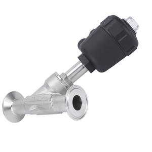 Vanne à siège incliné pneumatique à raccord rapide en acier inoxydable 304, type Y, pour vapeur haute température, à fixation par collier DN15 20 - Product Image 1