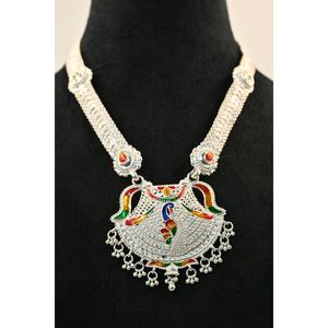Plaster Rani Haar Customized Luxury Geometric Bezel Setting Charm Necklace Set for Women's Daily Wear Ethnic Gift Jewelry - Product Image 1