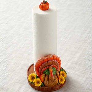 Peacock And Pumpkin Theme Paper Towel <b>Holder</b> Perfect For Kitchen Counter Top And Guest Hosting Or Gifting Purpose Use - Product Image 1