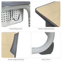 Ensemble de table et chaise d'étude pour étudiants du collège, moderne, réglable, robuste, avec structure en acier durable